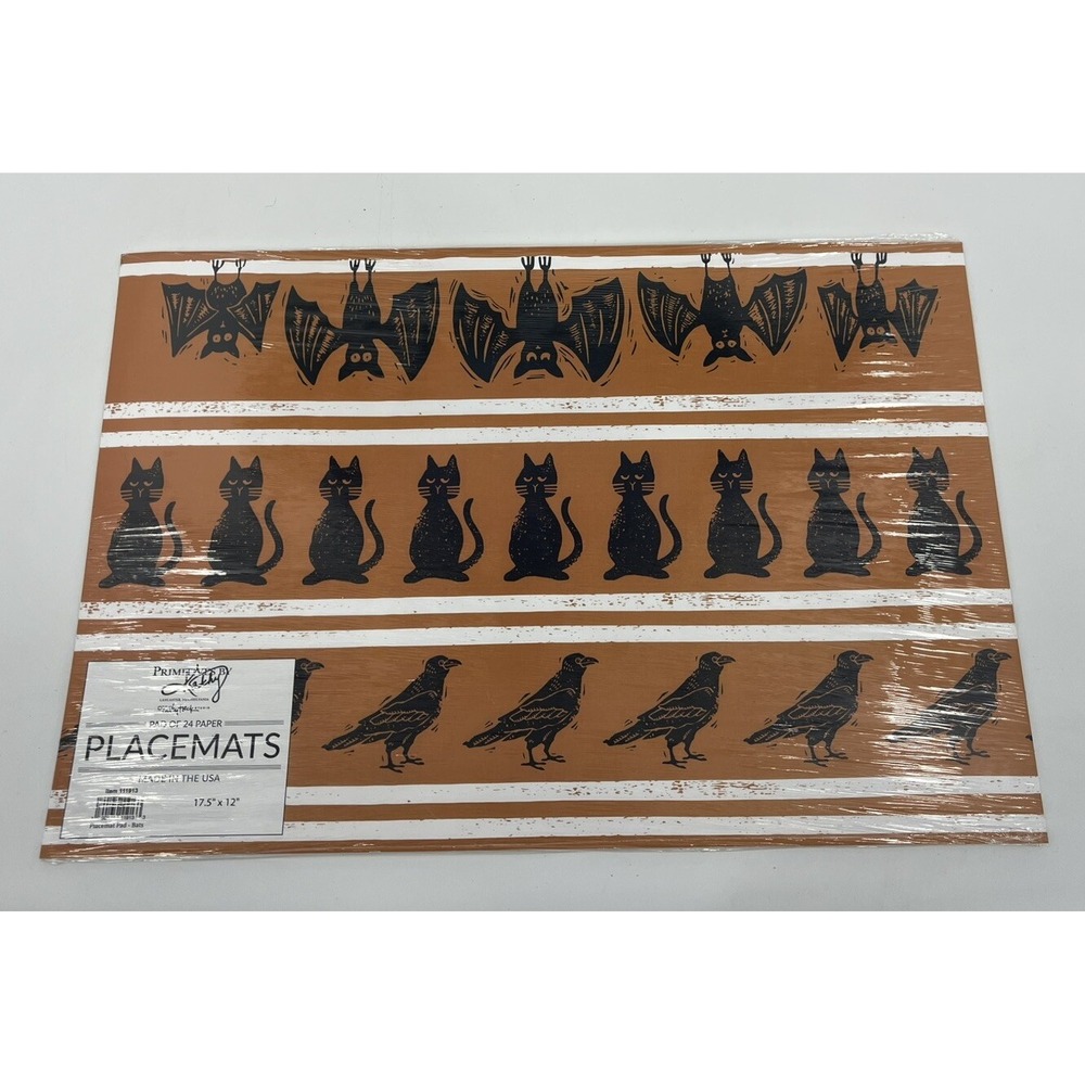 Primitives by Kathy Halloween Paper Placemats Retro Cathy Heck Studio 24 Count